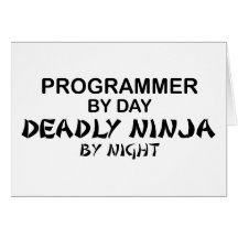Programmeur Ninja mortel par nuit Carte De Vœux