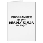 Programmeur Ninja mortel par nuit Cartes De Vœux