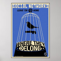 Propagande de bureau : Réseau social (bleu)