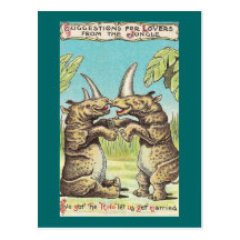 Proposition de rhinocéros de mariage carte postale