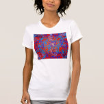 Psychédélique bleu moderne sur l'arrière - plan ro t-shirts