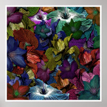 Psychedelisch BloemenPoster