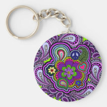 Psychedelisch Paars Paisley Sleutel Hangers