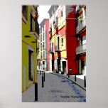 psychedelische de straatDruk van Spanje Print