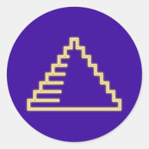 Publicité de néon néon sign pyramide pyramid adhésif rond