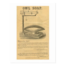 Publicité vintage de savon de hibou carte postale