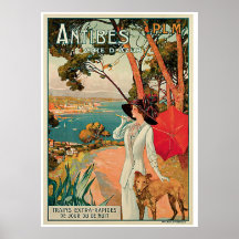 Publicité vintage de voyage d'Antibes France Posters