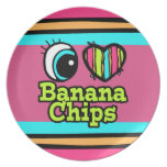 Puces lumineuses de banane d'amour du coeur I d'oe Assiettes Pour Soirée