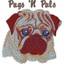 Pugs N de Vrienden Geborduurde Pug T - shirts van 