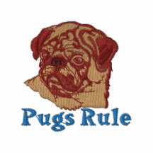 Pugs Regel - Blauw - T - shirts Emrboidered