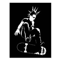 punk de planche à roulettes cartes postales