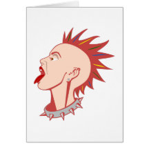 Punk Punkerin punk girl Cartes De Vœux