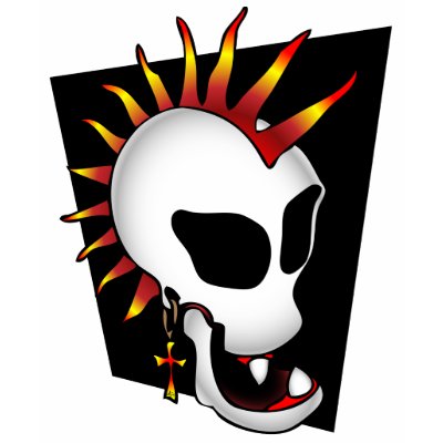 PUNK SKULL-2 T-SHIRTS par MONSTERVISIONS