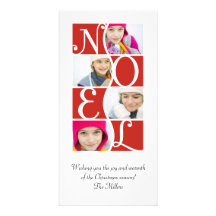Puzzle de NOEL dans la carte de voeux rouge de Noë Cartes De Vœux Avec Photo