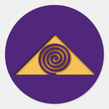 Pyramide spirale pyramid spirales autocollant rond