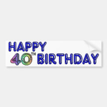 quarantième Anniversaire avec la police de ballon Adhésifs Pour Voiture