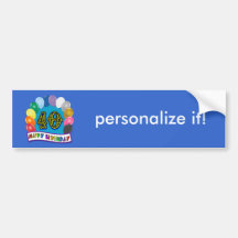 quarantième Conception de ballons d'anniversaire Adhésifs Pour Voiture