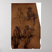Quatre cavaliers - une étude par Edgar Degas Posters