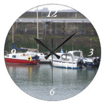 Quelque part en Ecosse : Bateaux ! Horloge Murale