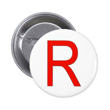 R rouge pour Rocket Badge Avec Épingle