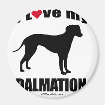 "RACE DE CHIEN" - DALMATION - "J'AIME MON DALMATIO MAGNETS POUR RÉFRIGÉRATEUR