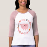 Raglan de dame de mandala de porc t-shirts