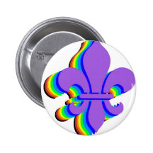 Rainbow Fleur De Lis Badges Avec Agrafe
