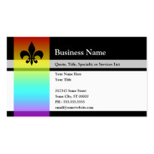 rainbow fleur de lys carte de visite