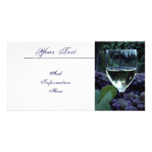 Raisins et carte photo de vin carte avec photo