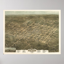 Raliegh, Noord-Carolina Print