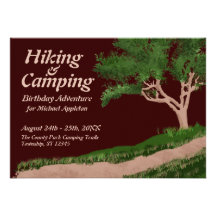 Randonnée et invitations d'aventure d'anniversaire
