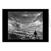 Randonneur dans la vallée de l'Aconcagua de bâti a Carte De Vœux