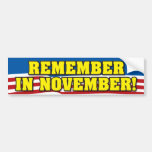 Rappelez-vous en novembre ! autocollant pour voiture