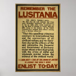 Rappelez-vous le Lusitania pour enrôler aujourd'hu Affiches