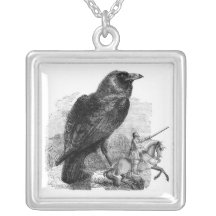 Raven et le chevalier pendentifs personnalisés