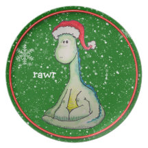 RAWR ! Dinosaure de Noël Assiette Pour Soirée