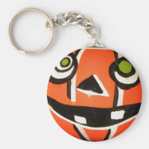 Rayure de citrouille porte-clefs