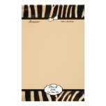 Rayure licenciée chique de zèbre pour 2013 papier à lettre customisable
