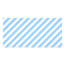 Rayures bleues et blanches cartes de vœux avec photo
