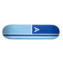 Rayures bleues et blanches ; Rayé Skateboards Personnalisés