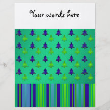 Rayures de Noël en vert avec Noël trees19 Prospectus Avec Motif