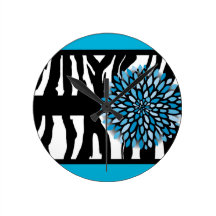 Rayures de zèbre avec le chrysanthème bleu