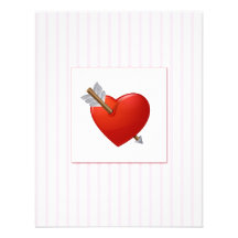 Rayures roses - coeur rouge de Valentine Faire-part