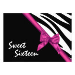 Rayures sauvages de zèbre et sweet sixteen de ruba faire-part