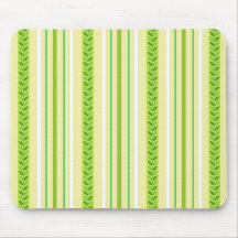 Rayures vertes de feuille - Mousepad Tapis De Souris