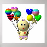 REBONDISSEMENT DU BÉBÉ AVEC 10 BALLONS AFFICHE