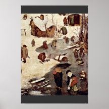 Recensement à Bethlehem, détail par Bruegel D. Ä.  Poster