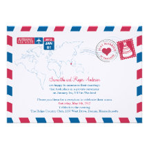 Réception de mariage de courrier de la poste aérie faire-part
