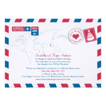 Réception de mariage de courrier de la poste aérie invitations