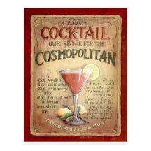 recette cosmopolite de cocktail carte postale